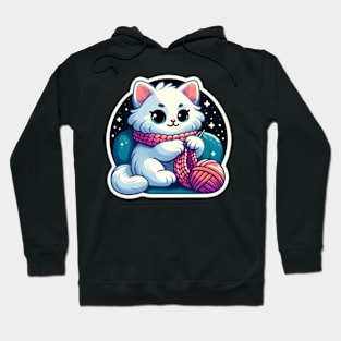 the cute knitting kitty Hoodie